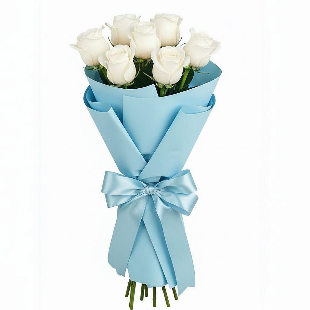 Букет 7 белых роз Проуд в Кологриве