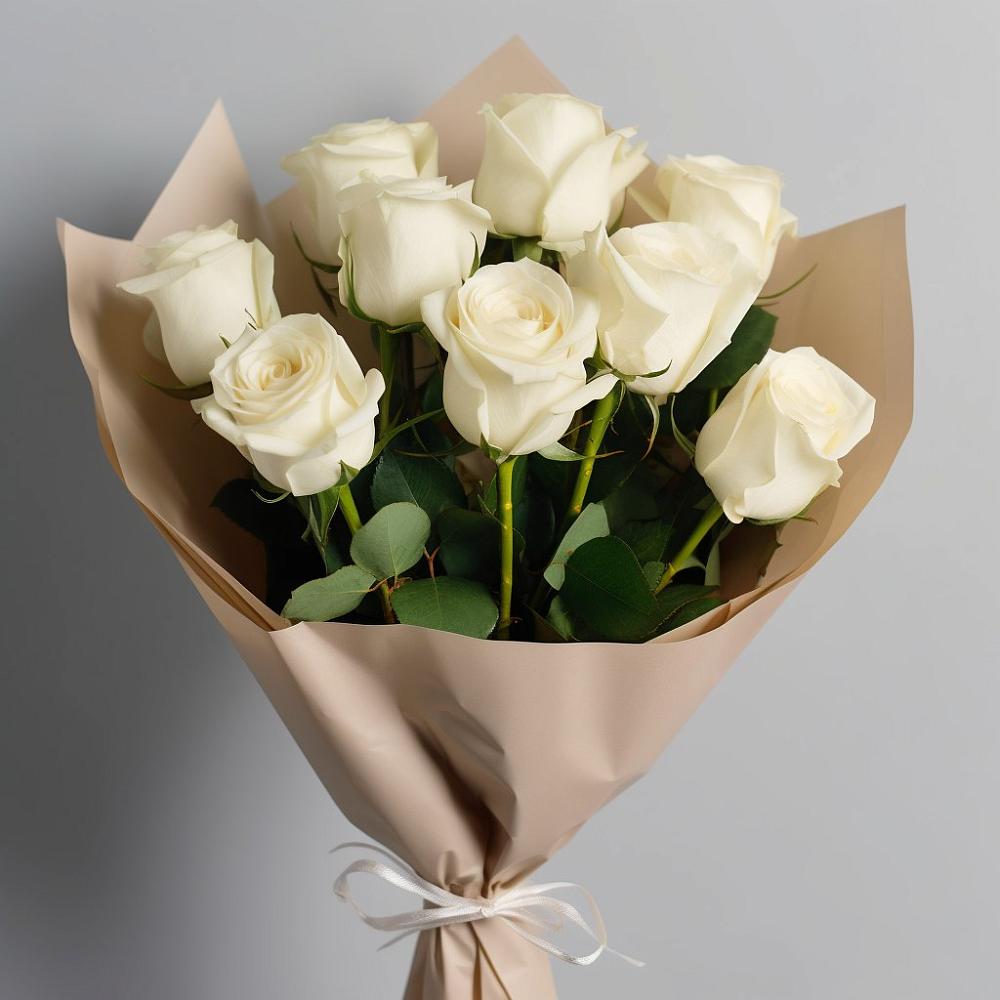 Букет 9 Белых роз Эдлесс Лав в Кологриве