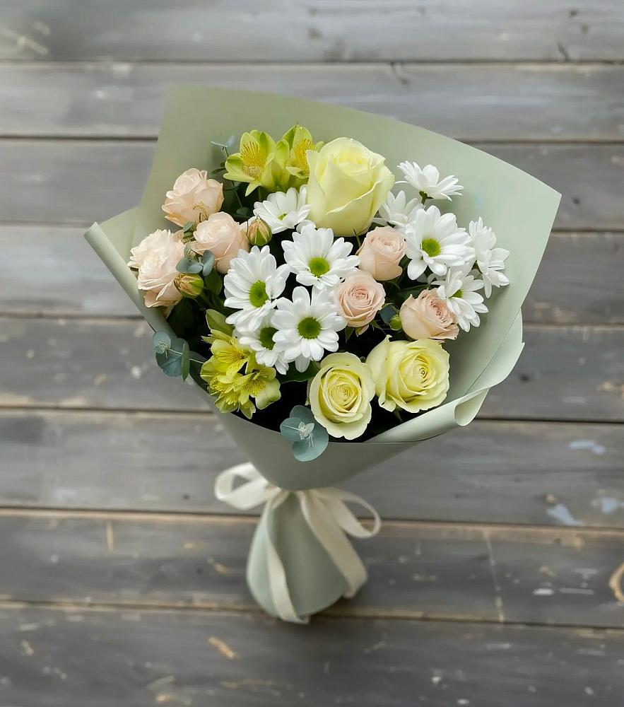 Букет цветов из: Альстромерии, Розы и Хризантемы в Кологриве