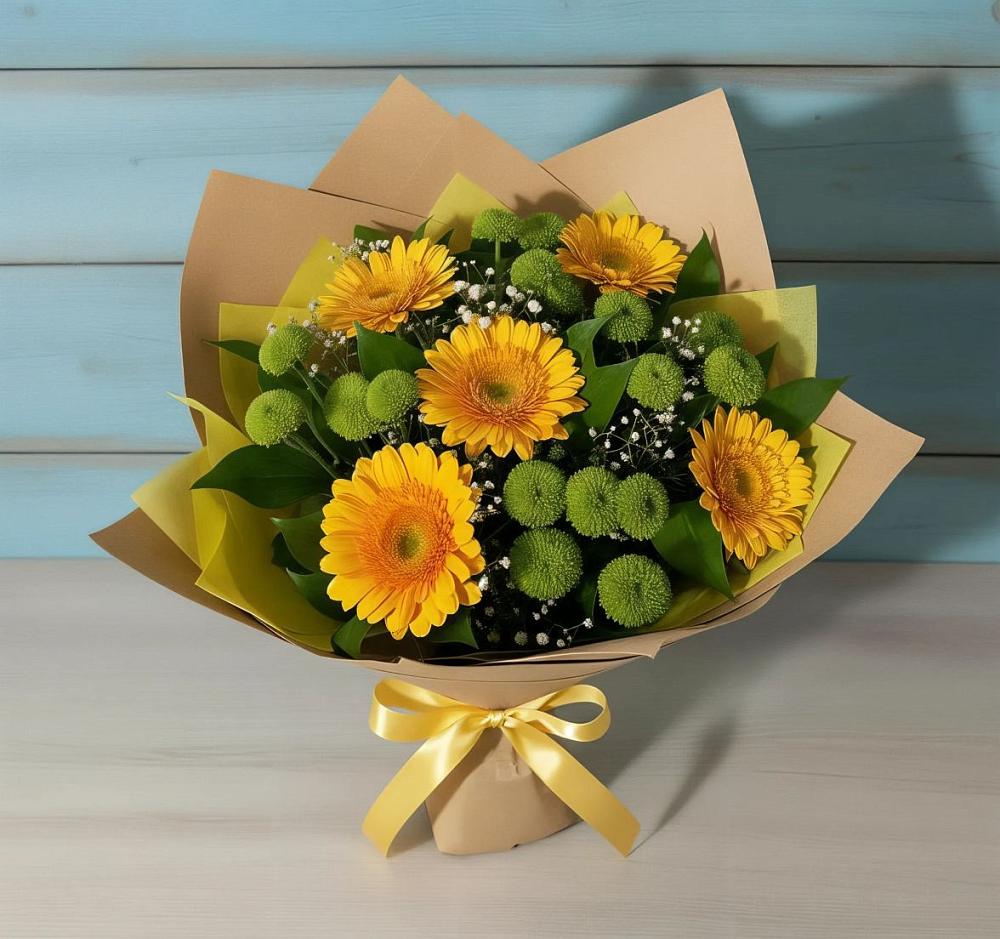 Букет цветов из: Герберы и Хризантемы в Кологриве