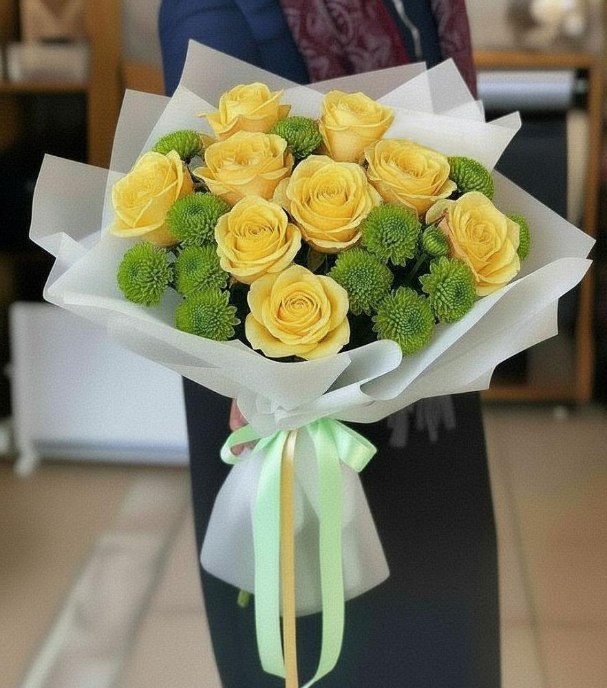 Букет цветов из: Хризантемы и Розы в Кологриве