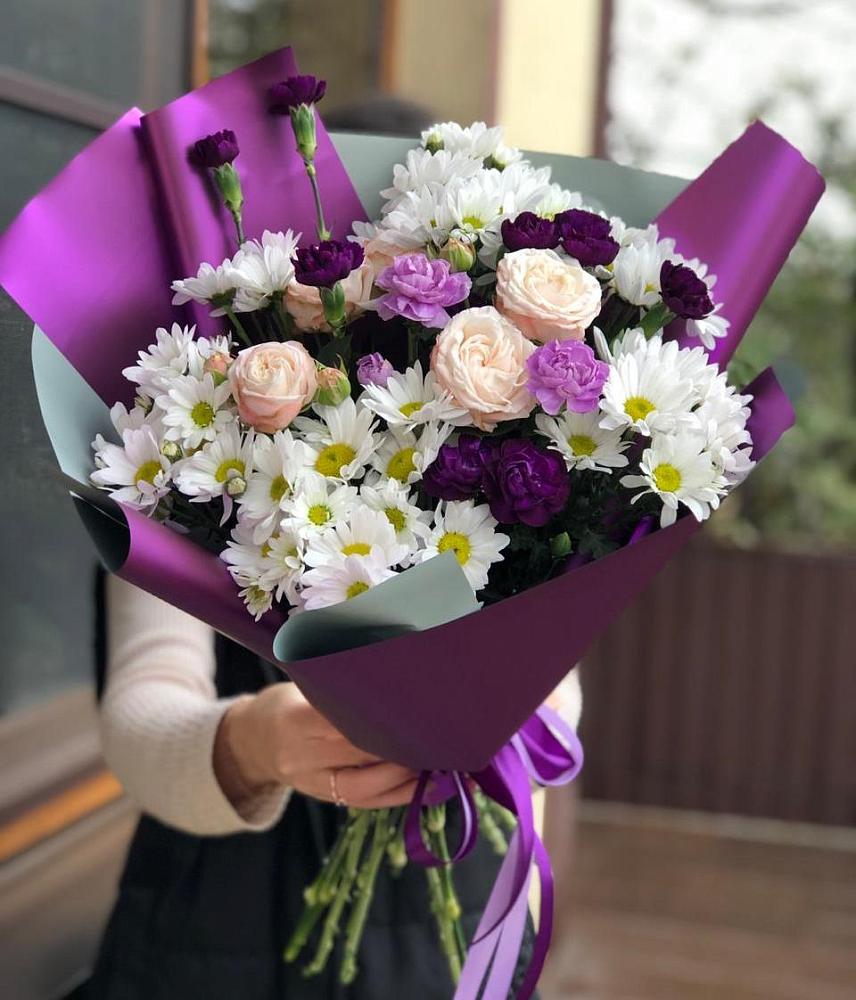 Букет цветов из: Хризантемы, Гвоздики и Розы в Кологриве