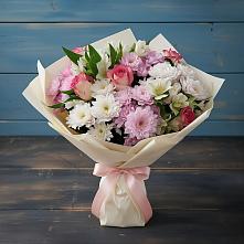 Букет цветов из:  Хризантемы, Альстромерии и Розы #REPLACE_PRED# Кологриве