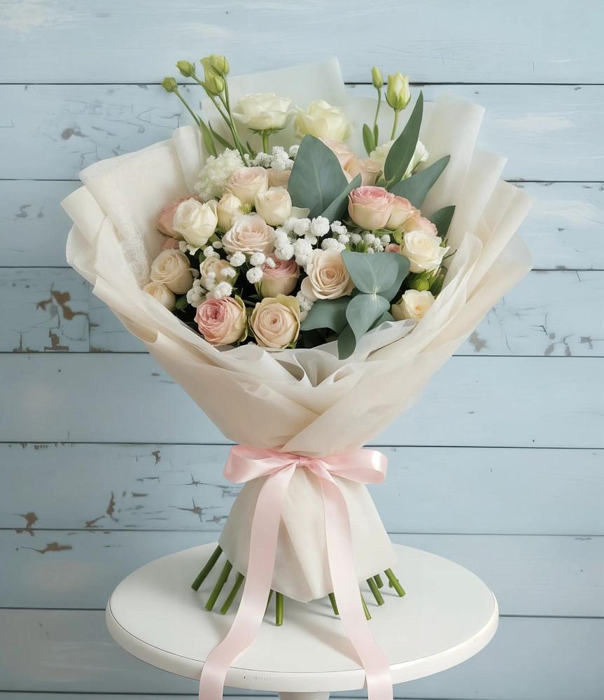 Букет цветов из: Розы и Лизиантусы в Кологриве