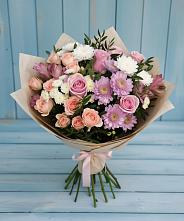 Букет цветов из:  Хризантемы, Розы и Альстромерии #REPLACE_PRED# Кологриве