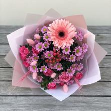 Букет цветов из:  Розы, Герберы и Хризантемы в Кологриве